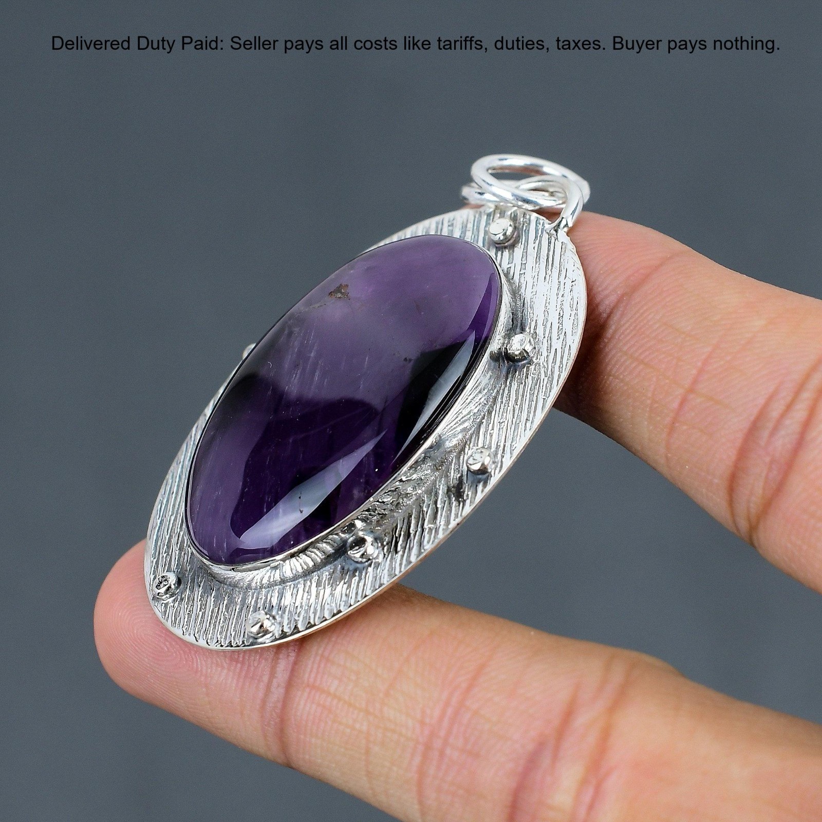 925 Silver February Star Amethyst Stone Wife Anniversary Unique Pendant Jewelry