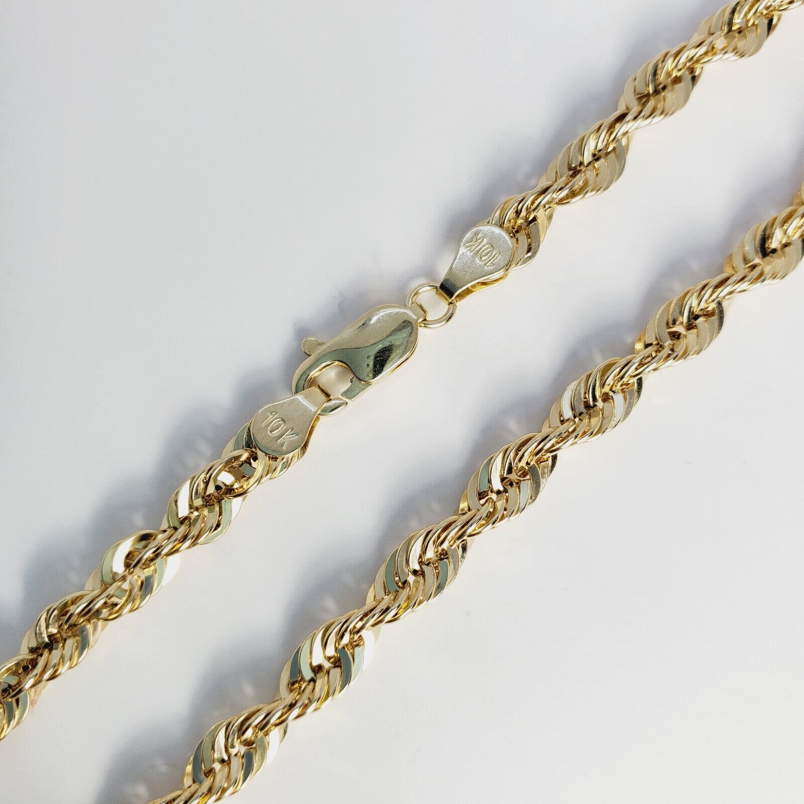 14K Yellow Gold Plated 925 Silver 1.5mm-6.5mm LaserRope Chain Necklace 16″- 30″