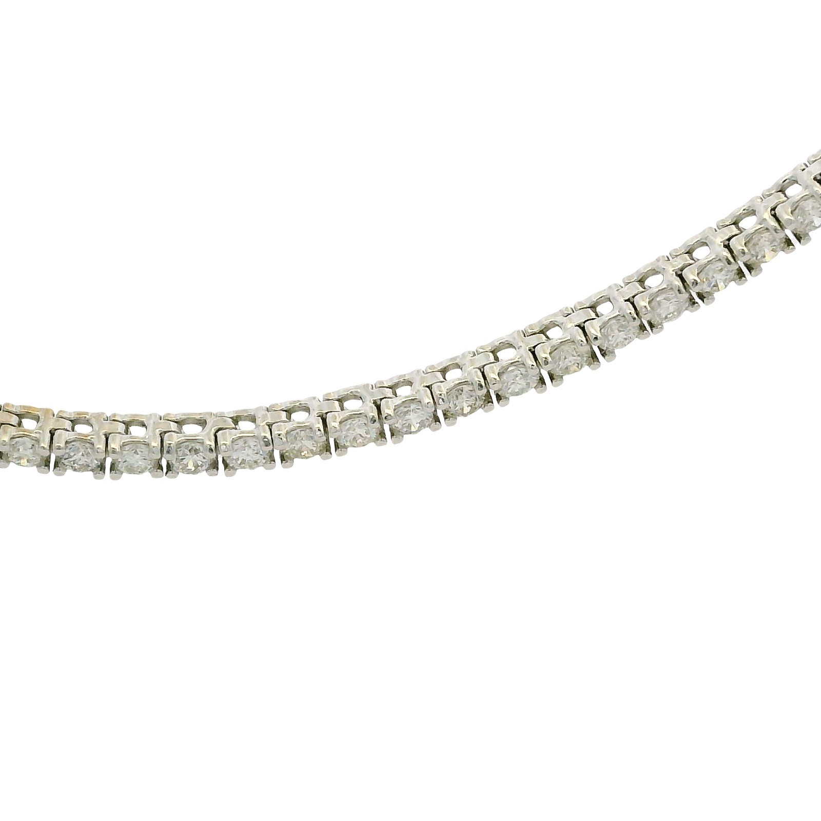 14k White Gold Natural 3.50 Carat Diamond Adjustable Tennis Necklace