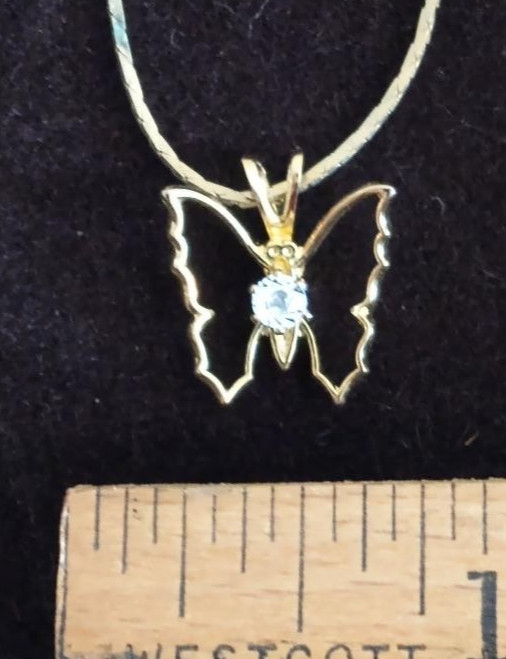 1985 Genuine Diamond Pendant Necklace 17″ Chain COA USD Imports Original Holder