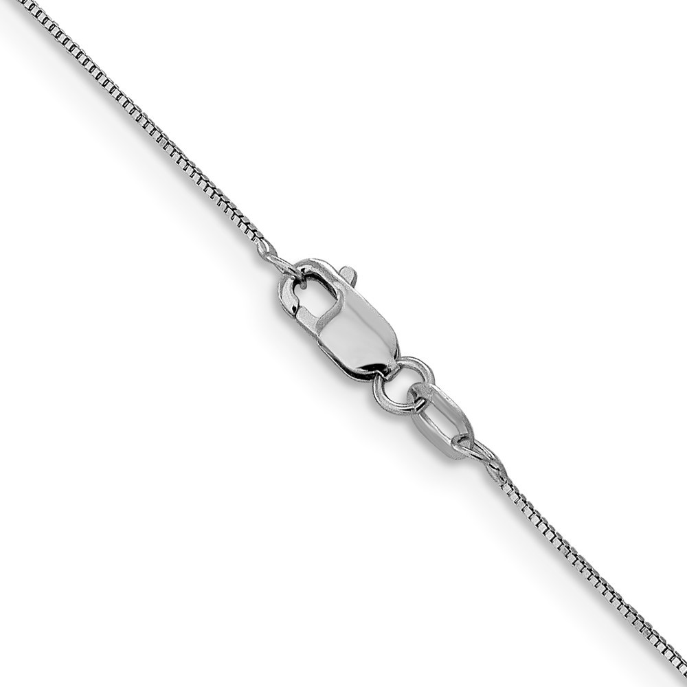 10k White Gold .5mm Box with Lobster Clasp Chain Necklace 22″ 1.22gm