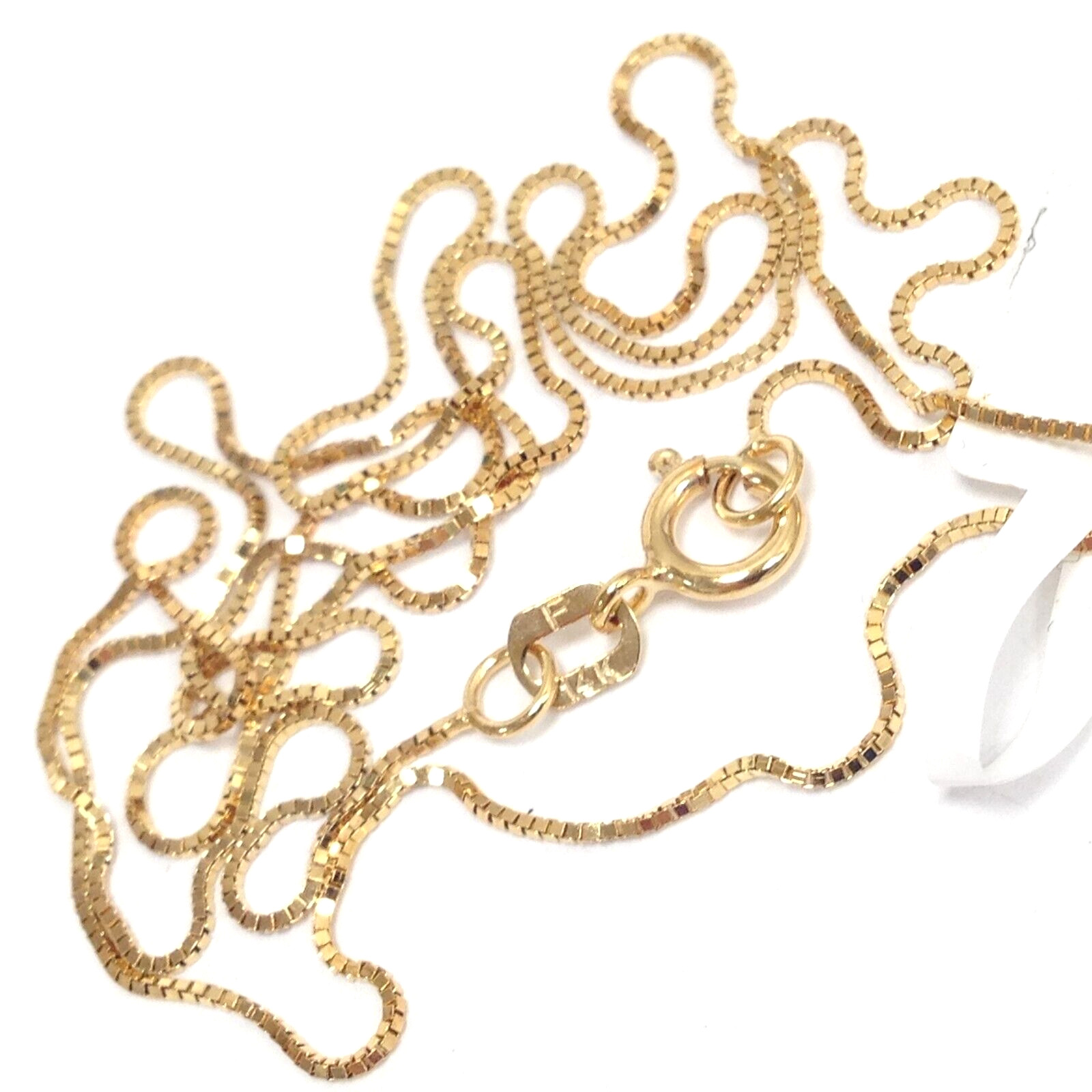 14K Yellow Gold .64mm Thin Box Chain 18″ Made in Turkey 1g New Jewelry Necklace