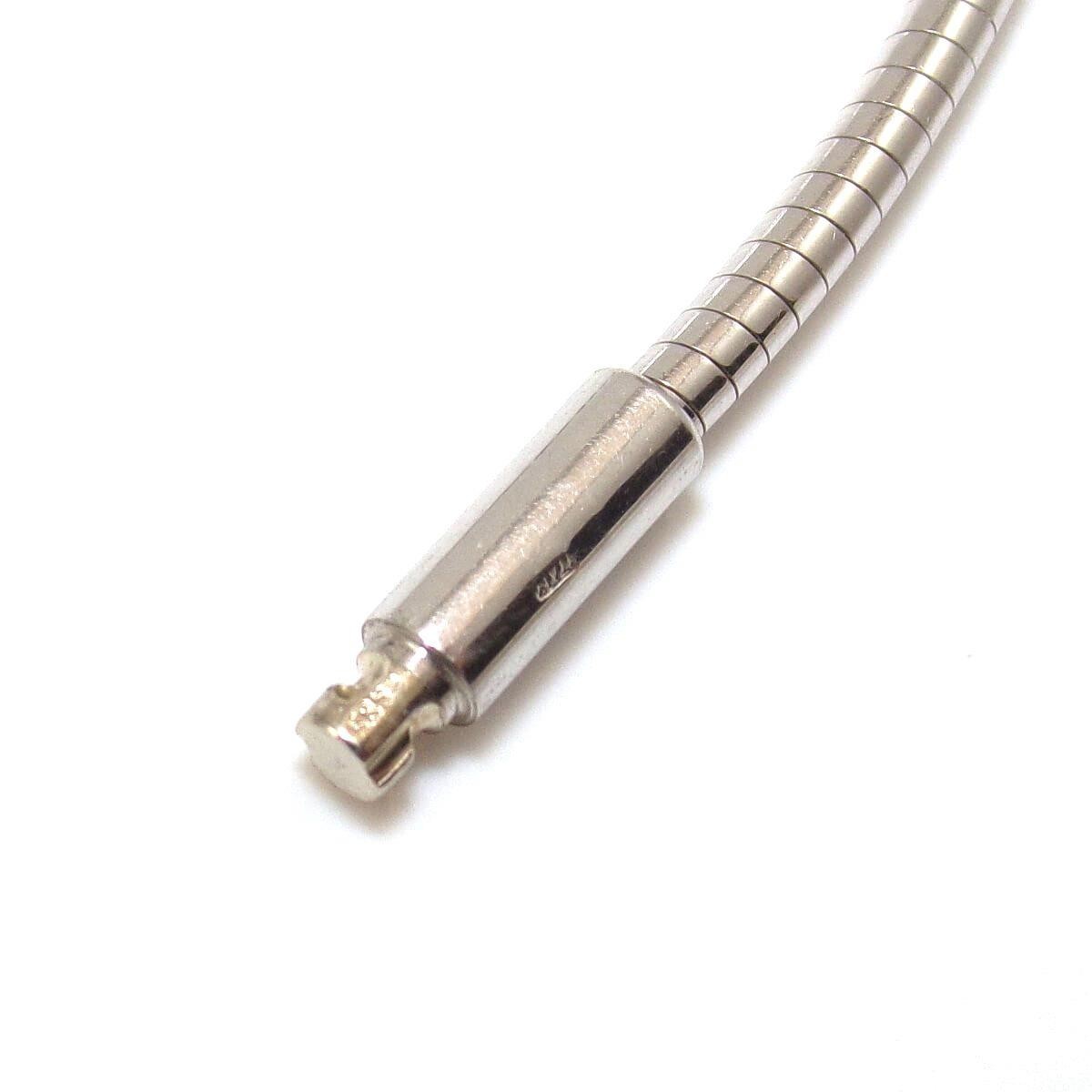 14K White Gold Italy Round Tube Snake Chain Necklace 18.5″
