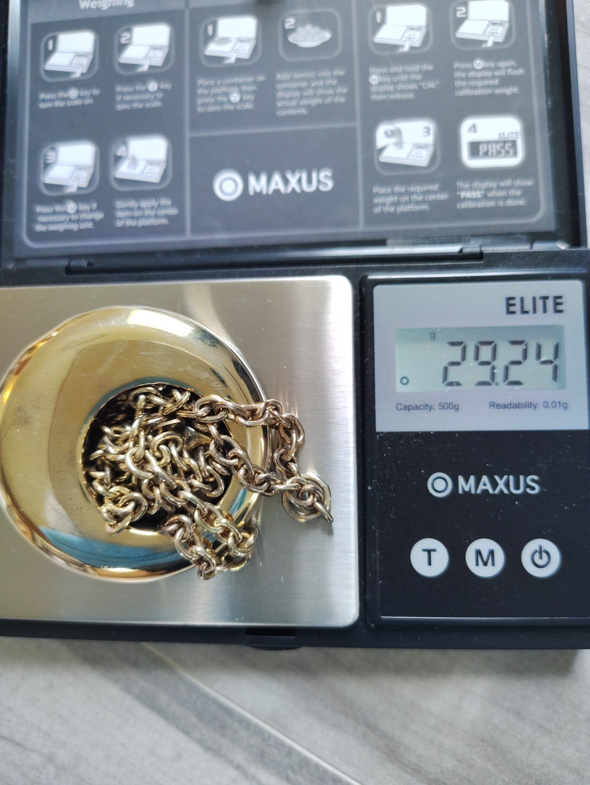 ​Vtg 925 Sterling Silver Gold Vermeil Spinner Pendant Necklace Italy 29g 24″