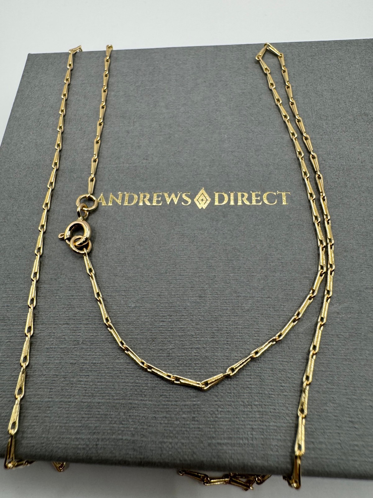 9ct Yellow Gold Solid Hayseed 1.44mm 28″ / 70cm Necklace Chain (HS2)