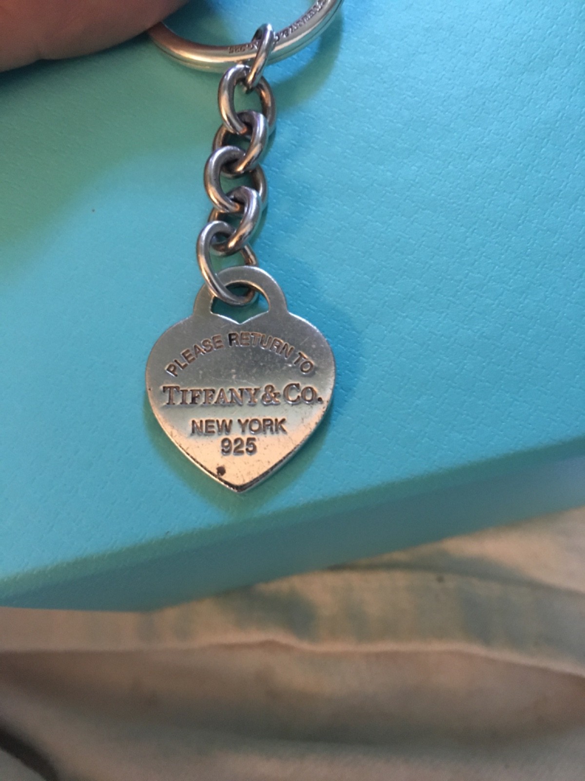 smaller TIFFANY PERETTI SILVER bean necklace & tiffany siver key chain