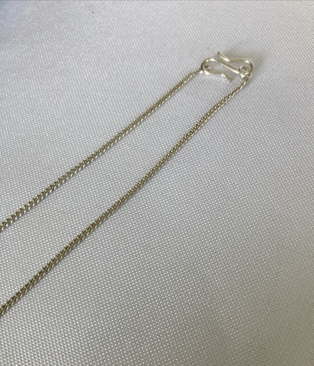 Pendant Necklace Sterling Silver with Black Stones Made in India New