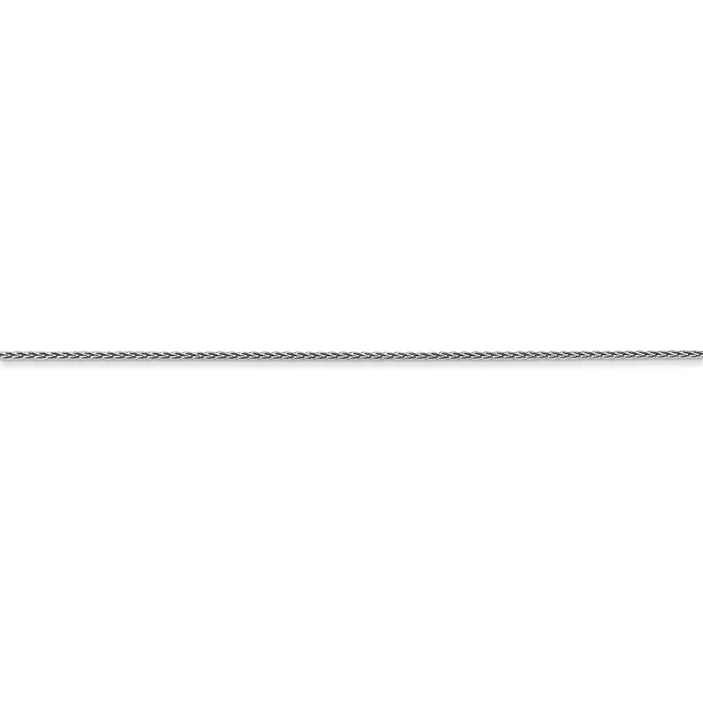 Real 14kt White Gold 0.65mm Diamond Cut Spiga Pendant Chain; 20 inch