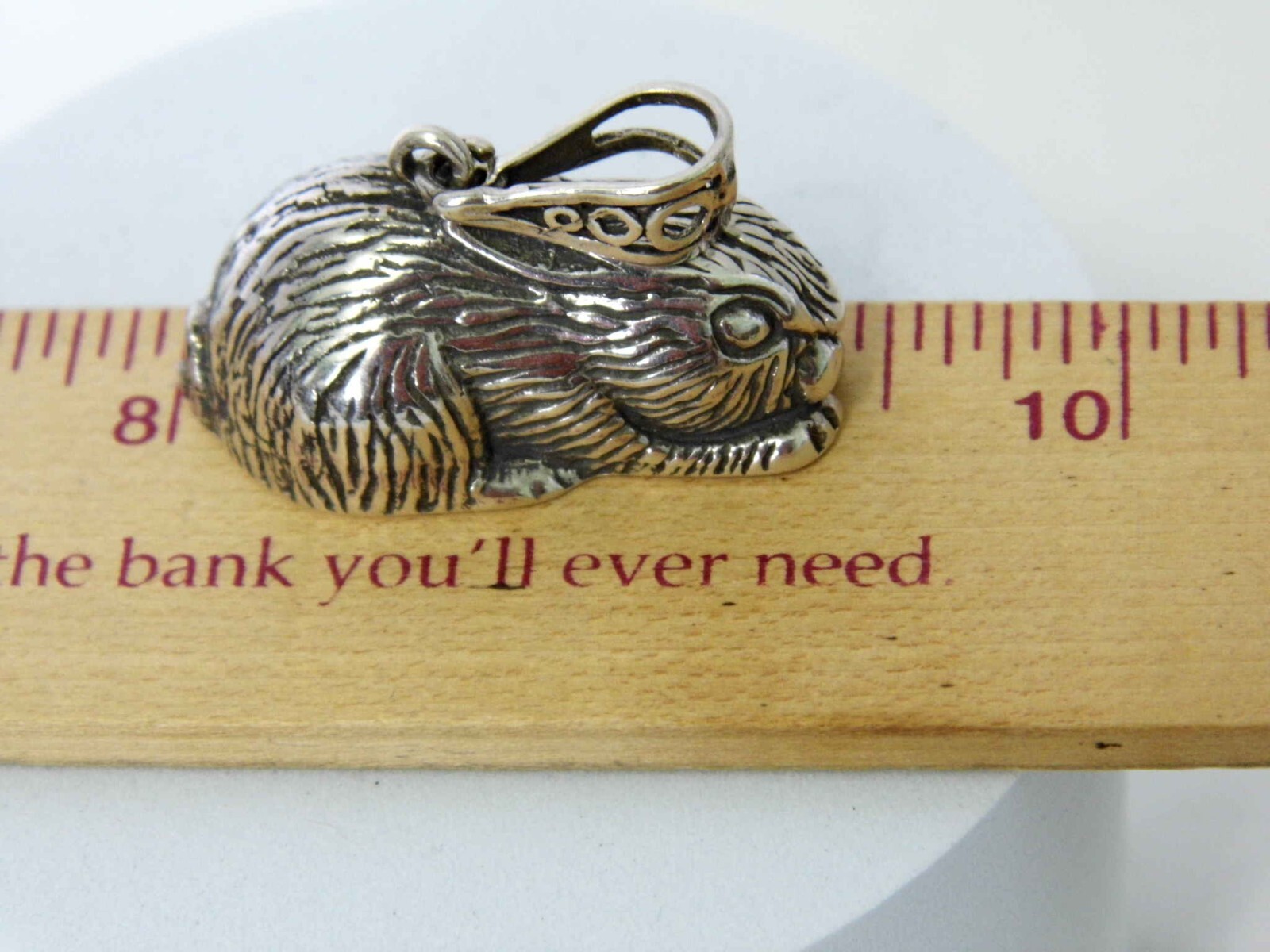 925 Sterling Silver Bunny Rabbit Pendant 17 Grams 1 1/2 Inches