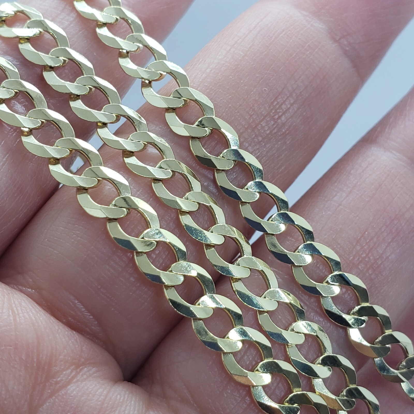10K Yellow Gold Solid Cuban Link Chain Curb Necklace Bracelet 6mm Width 7″~30″