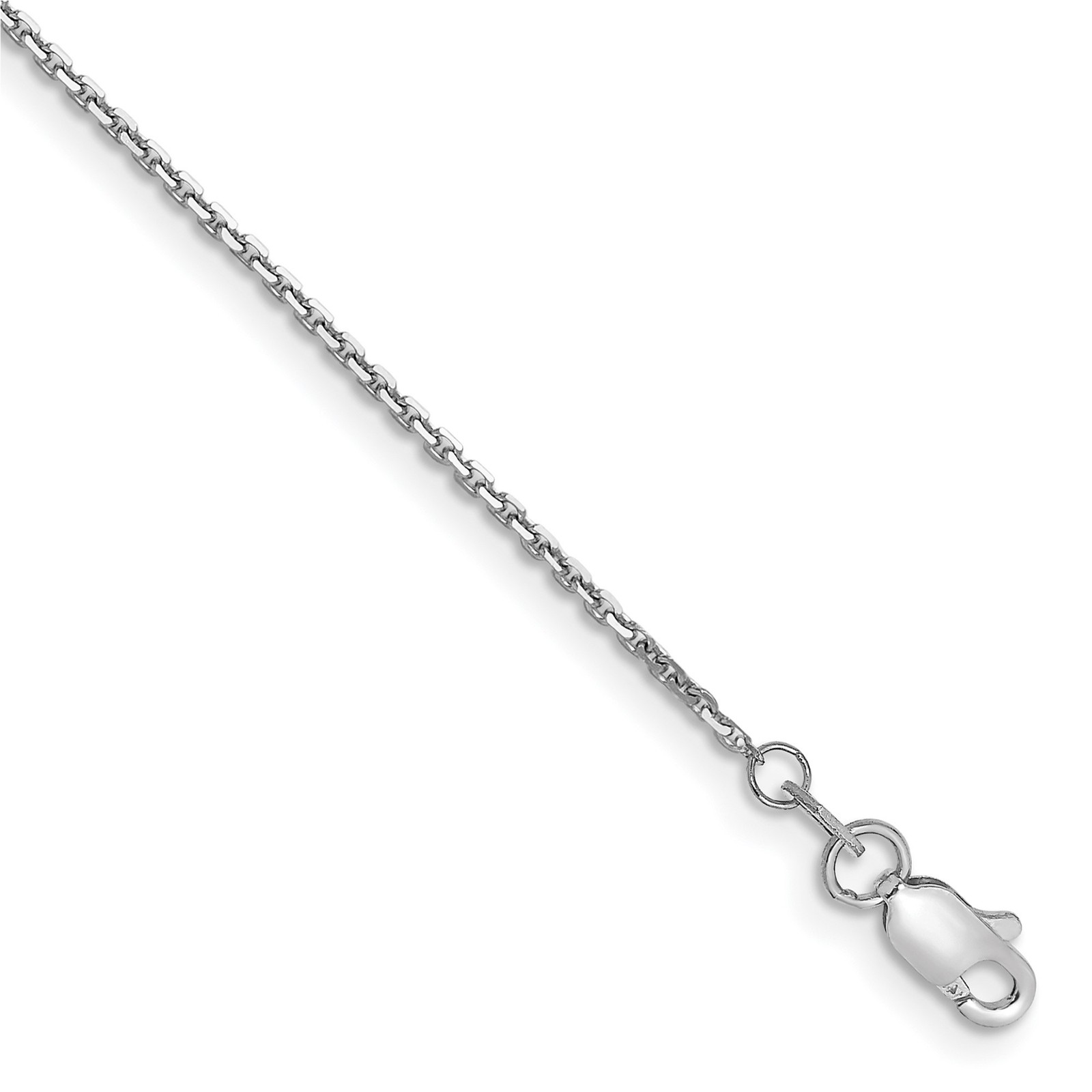 14K White Gold 1-1.5mm Cable Chain Necklace 9-30 Inch Mens Womens
