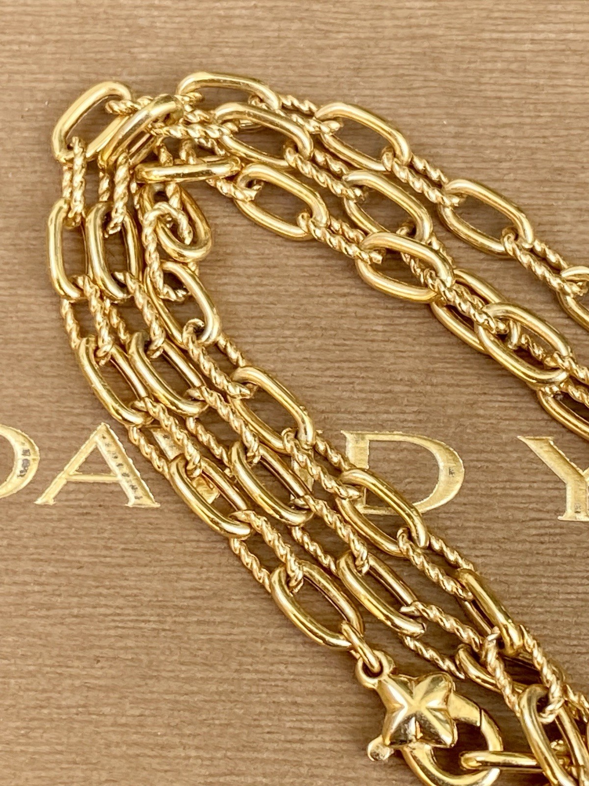 David Yurman 18K Gold Madison Necklace 3mm 18” Excellent $3950+