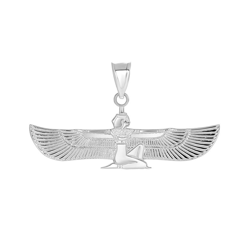 .925 Sterling Silver Isis Egyptian Goddess of Magic and Healing Pendant Necklace
