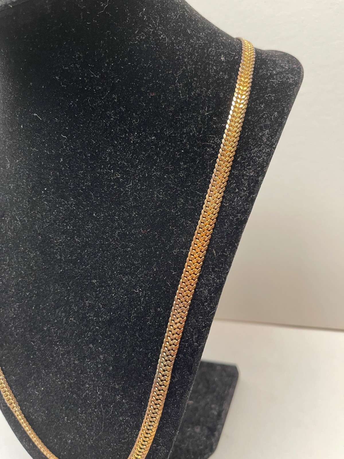 Italy 925 Sterling Gold Wash 5mm Wide Flat Mesh Chain Necklace 23.5” 24.5g