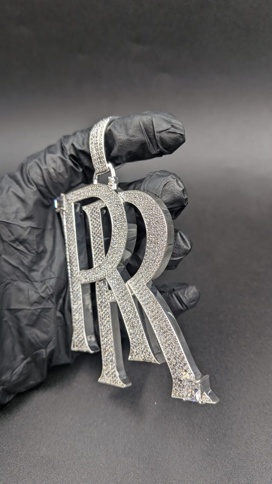 6Ct Round Cut Moissanite Men’s Any Customize Letter Pendant 925 Sterling Silver
