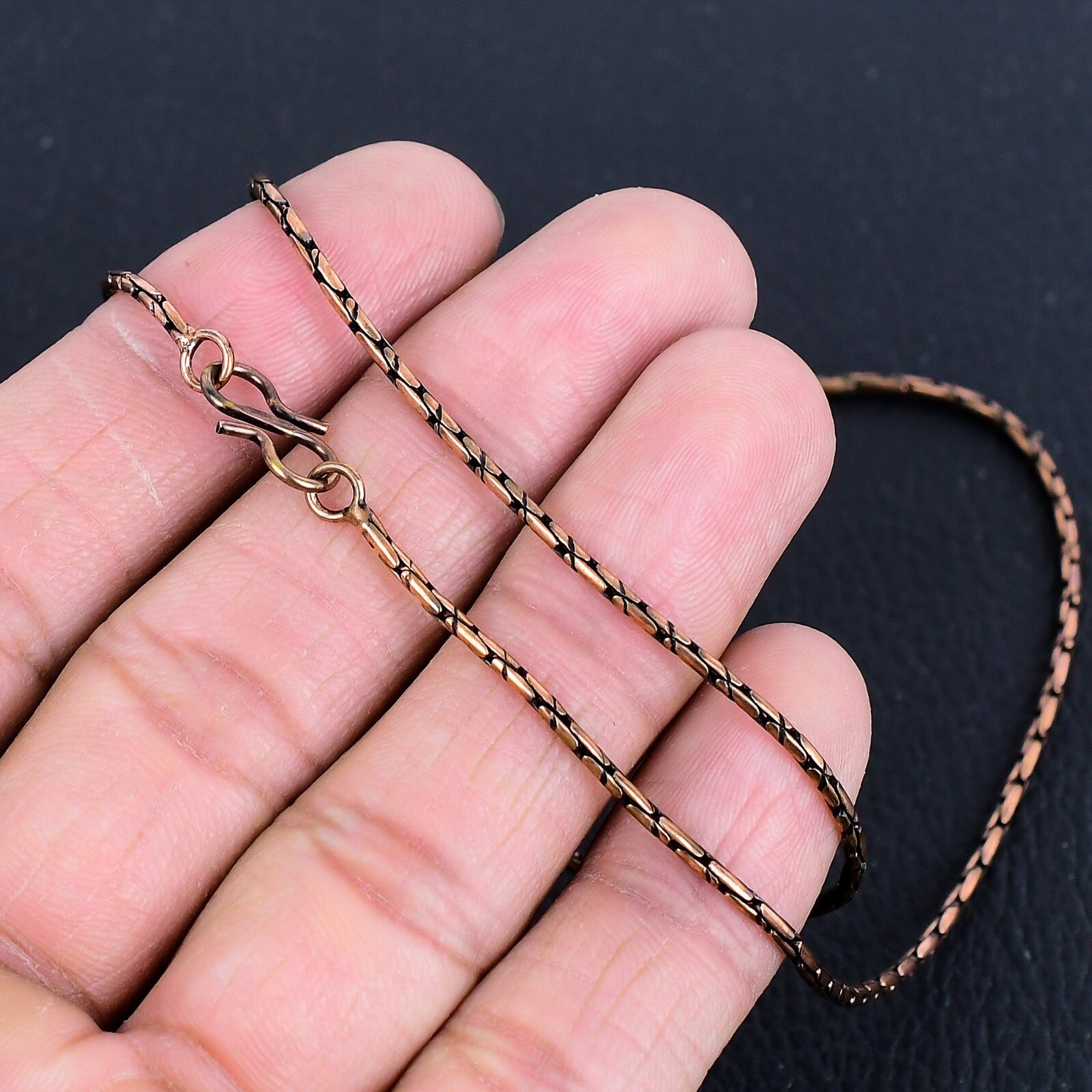 100% Oxidized Solid Copper Wheat Chain For Necklace Jewelry For Birthday Gift C5