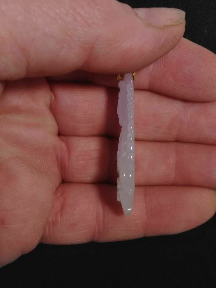 Beautiful Jadeite Jade Quan Yin Pendant – Very Light Violet Jade