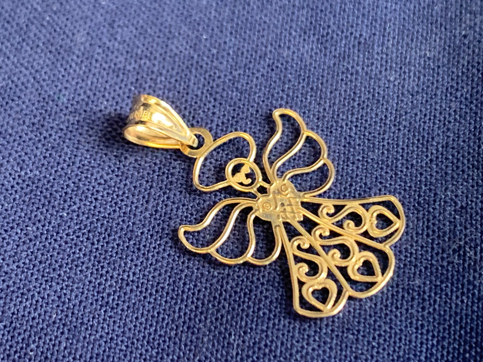 14K Yellow & White Gold Angel Charm .61g Fine Jewelry Michael Anthony Pendant