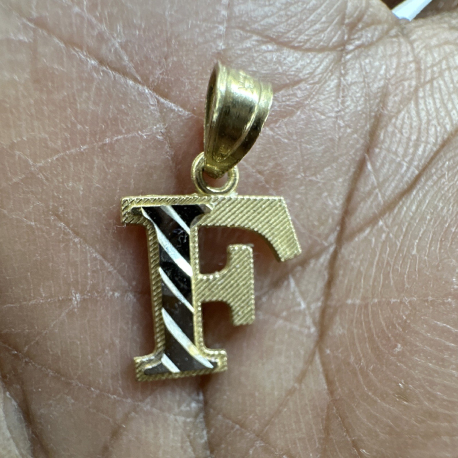 Yellow Gold 14k Letter F Pendant Alphabet Theme No Stone Jewelry Charm