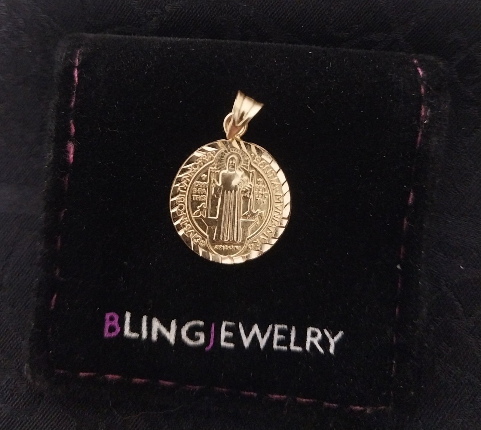 14KT Solid Gold St Benedict Pendant