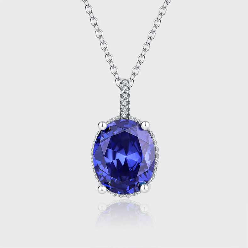 Ocean Heart Necklace Crystal Blue Collar Chain Girl,Fashion Jewelry Gift