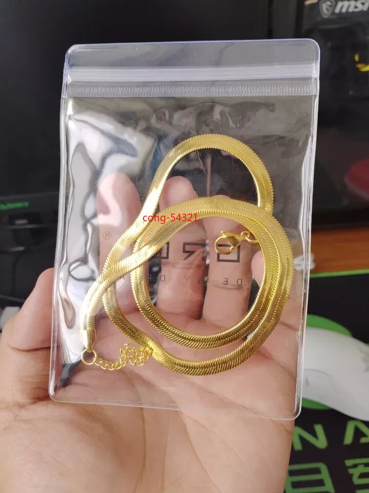 10K Solid Yellow Gold 5.5mm Flat Snake Chain Necklace 20″-