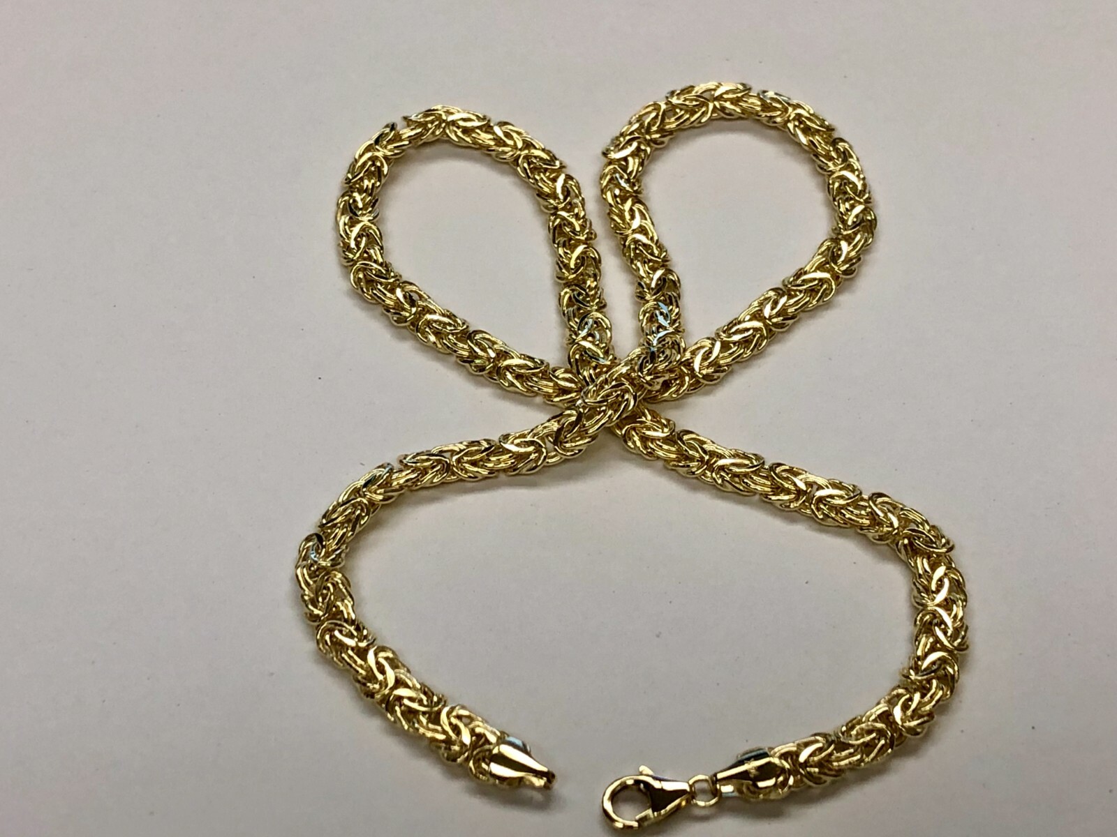 14k Yellow Gold Super Byzantine Link Fashion Chain Necklace 18″ 6mm 10.5 grams