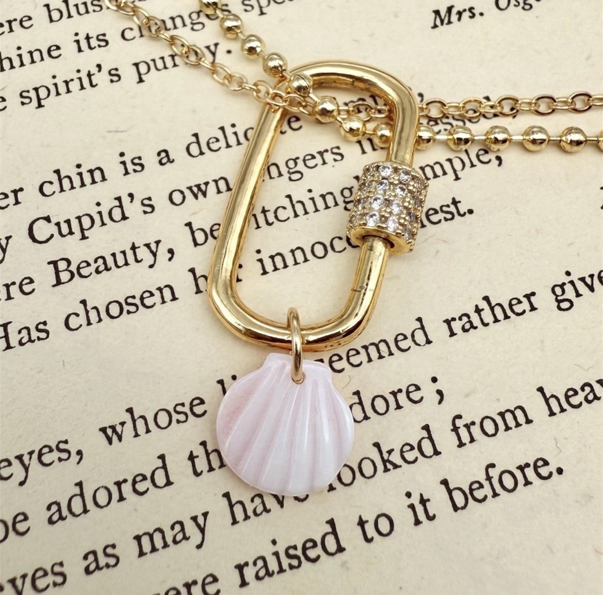 14k Solid Gold Shell Charm • Real Shell Necklace Pendant • Coastal Beach Jewelry