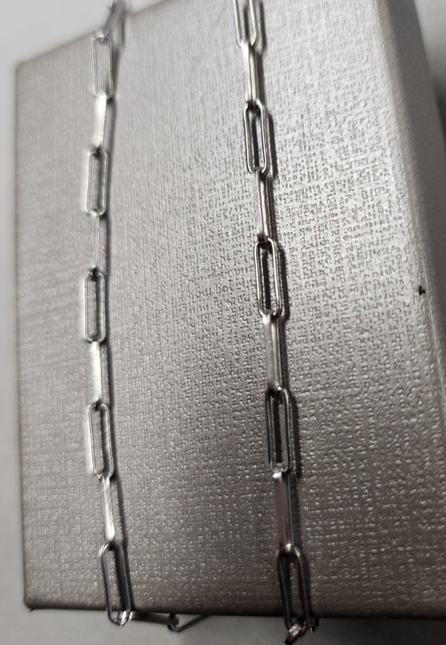 Shop LC Italian 3mm Paper Clip Chain Sterling Silver 7.8g Necklace 20″