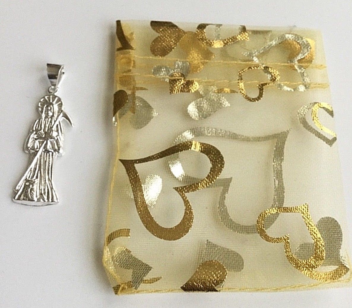 925 SILVER GRIM REAPER PENDANT / PLATA DIJE DE LA SANTA MUERTE – 45×14 mm