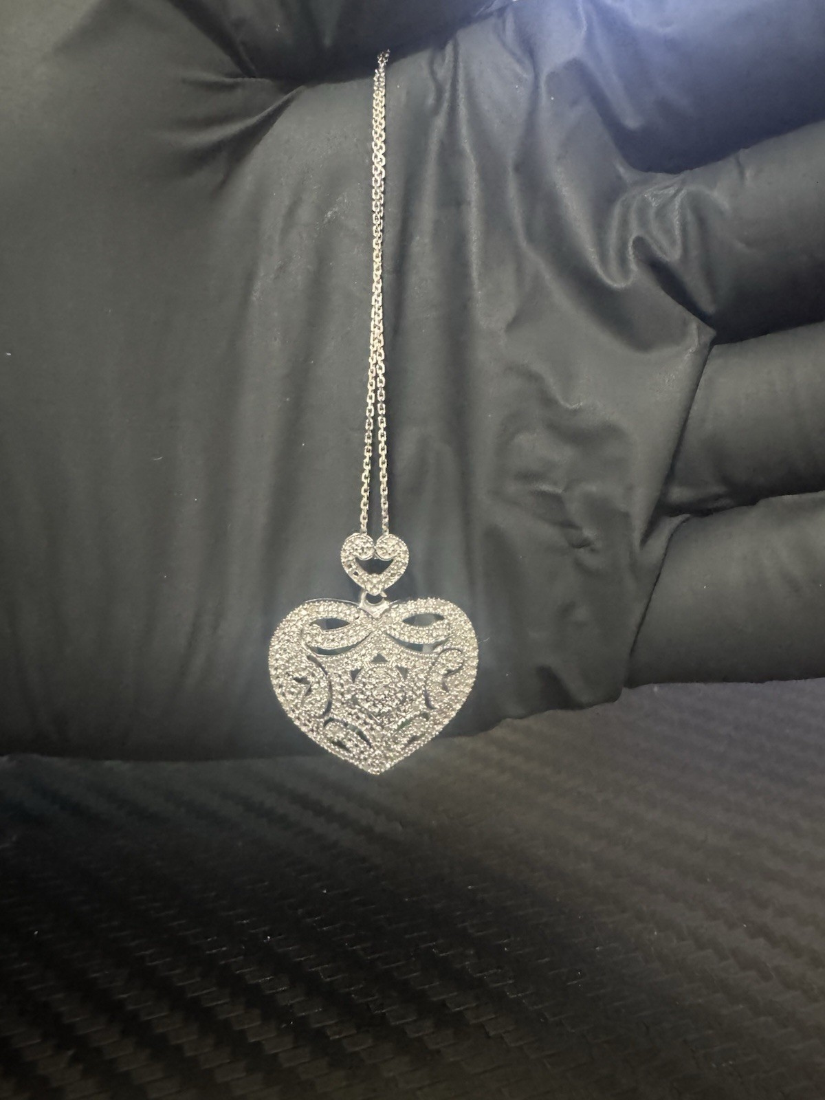 Natural Diamond Heart Pendant necklace