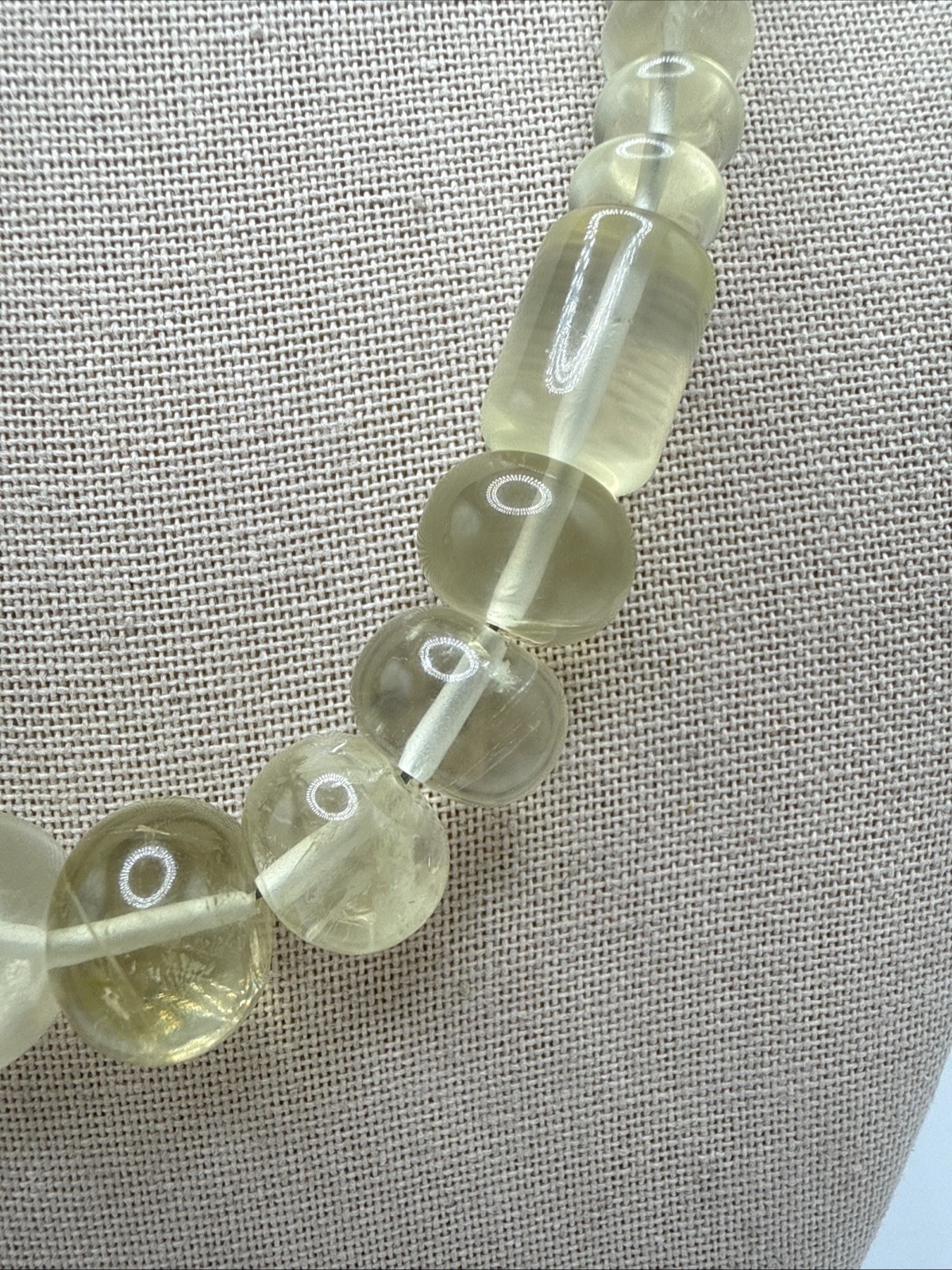 Jay King Natural Brazilian Lemon Citrine Graduated Bead Sterling Silver Necklace