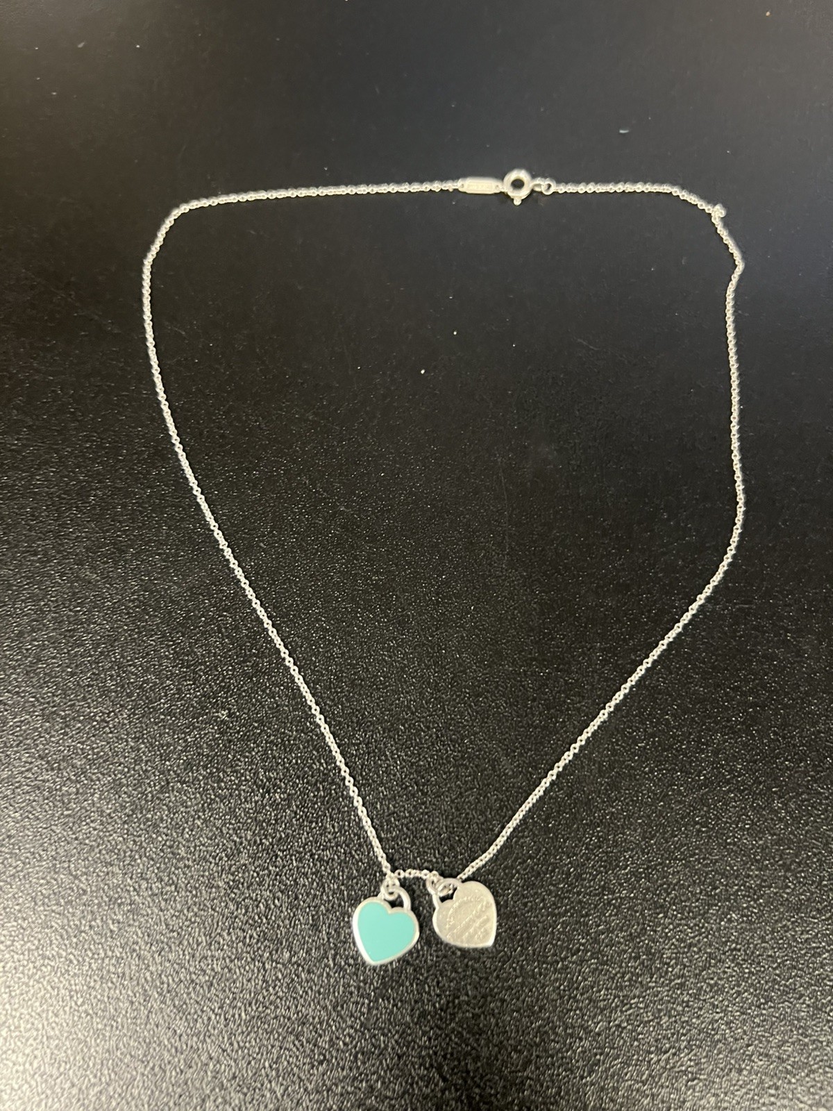 tiffany co Silver necklace Double Heart