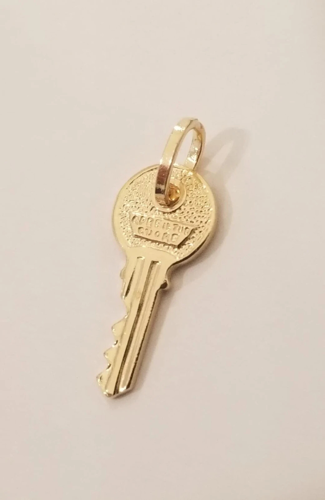 14k Real Solid Yellow Gold 3D Key Llave Charm Pendant