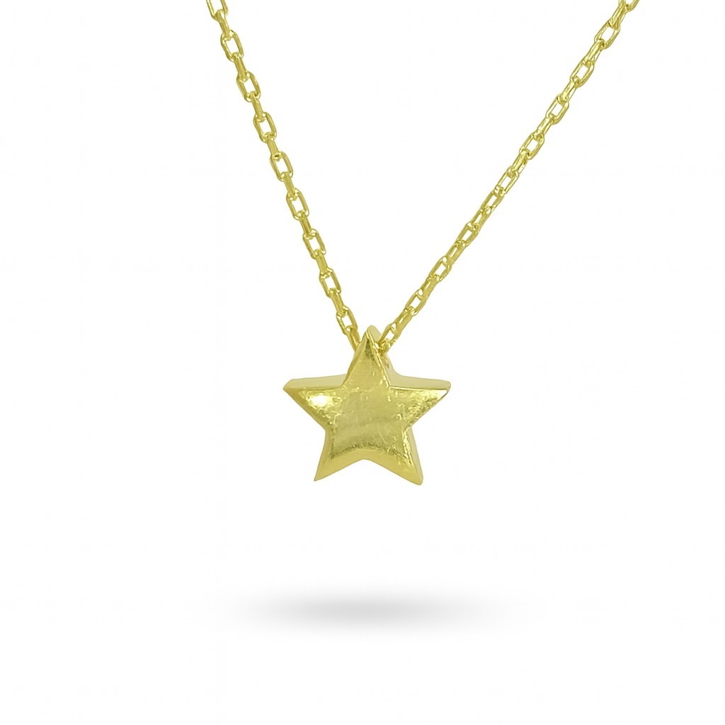 14k Gold Minimalist Star Charm Necklace Dainty Jewelry Pendant Gift Women Her