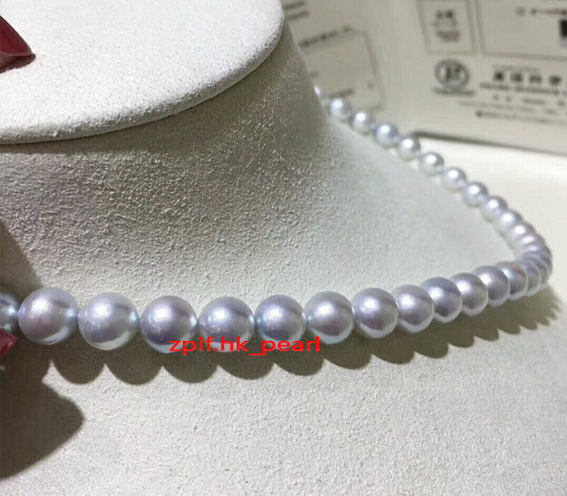AAAAA round real 18″ 10-11mm NATURAL south sea GRAY pearl necklace 14K gold