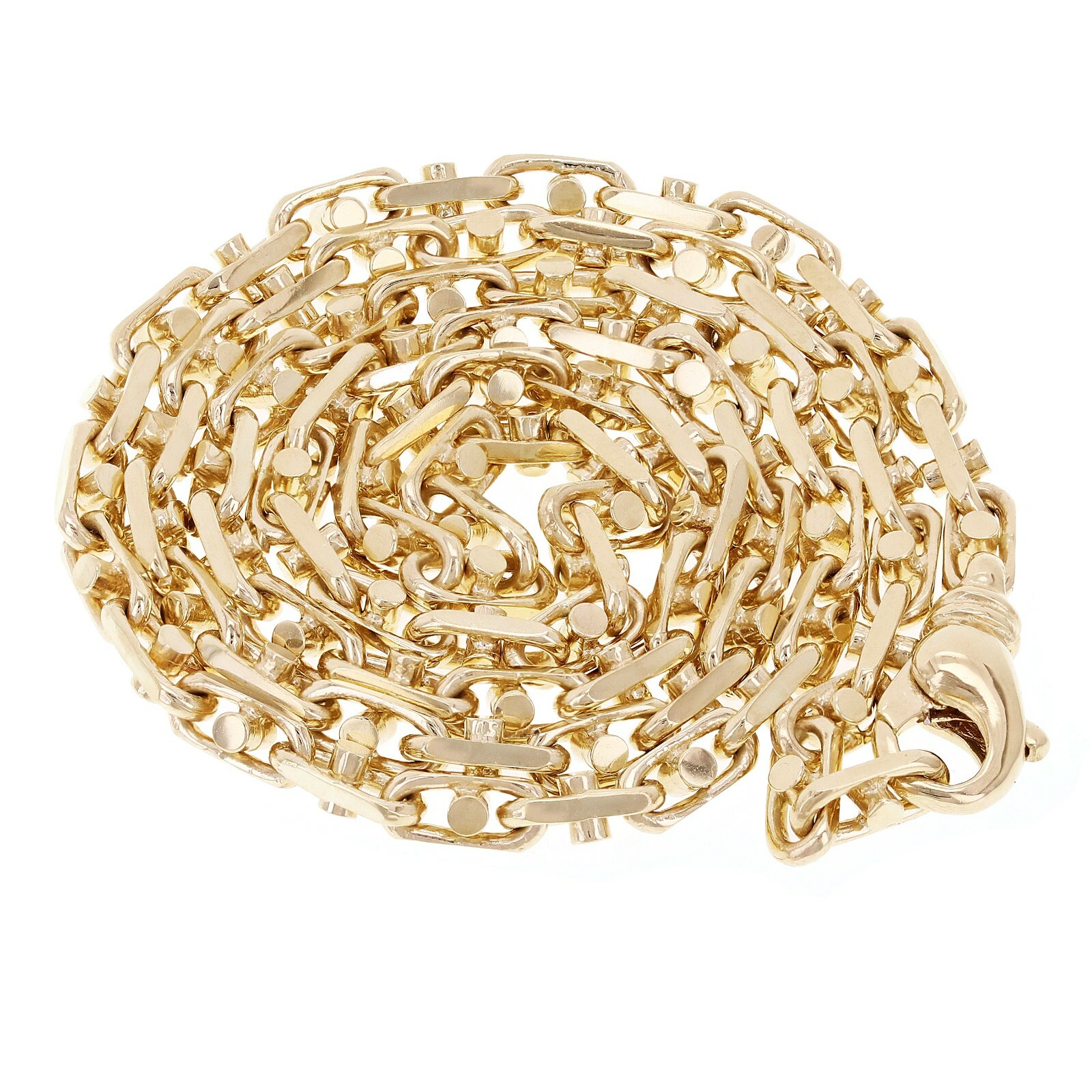 10k Yellow Gold Solid Handmade Link Chain Necklace 24″ 5mm 42.3 grams