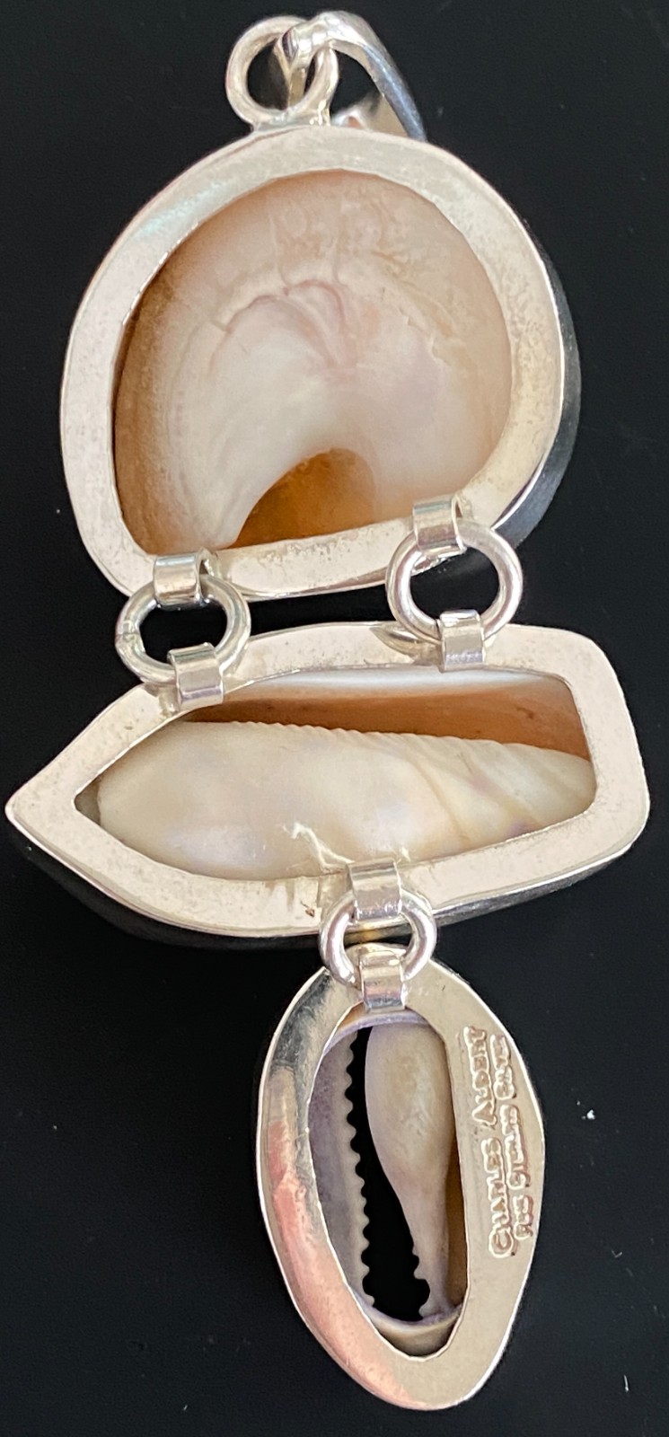 Charles Albert Pendant Sterling Silver Cinnerus Olive Cowry Shell Seashell Beach