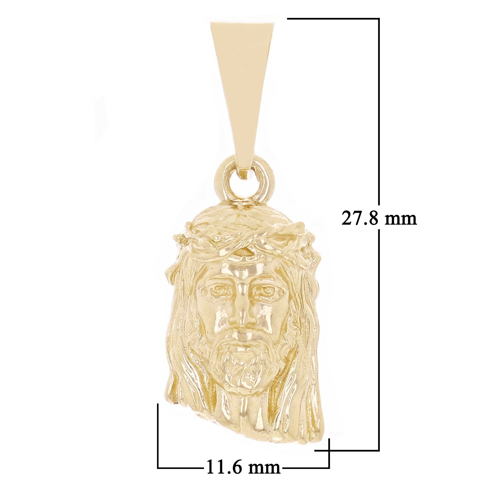 14k Yellow Gold Jesus Piece Jesus Christ Face Pendant 1.1″ 3.2 grams