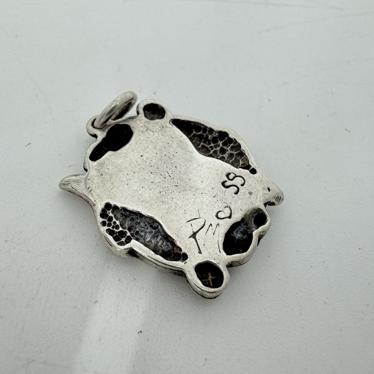 Fish Mouse Kitty Cat Pet Photo Frame Locket Picture Holder Pendant Sterling VTG