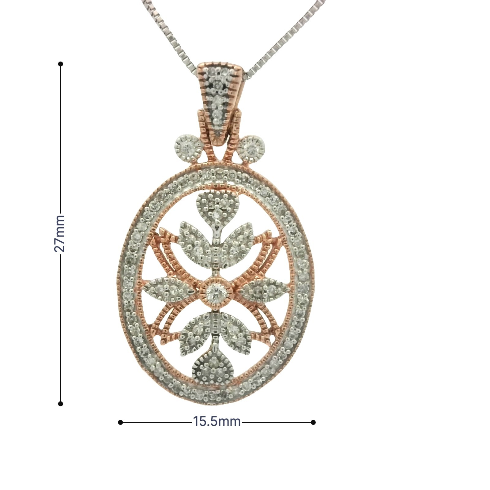 0.78CTW Diamond Pendant In 10k Two Tone Gold
