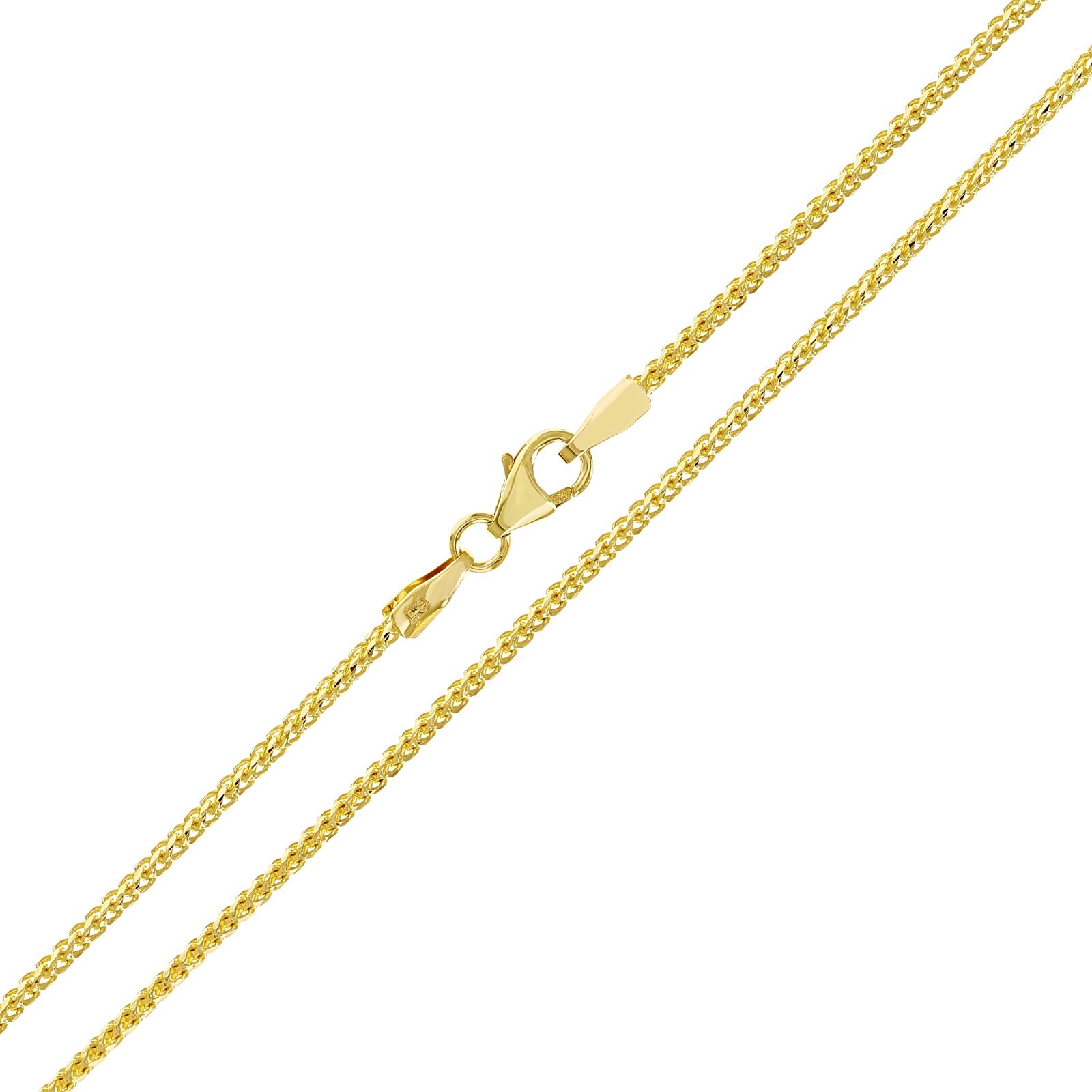 Italian 14k Yellow Gold Solid Diamond Cut Franco Chain Necklace 22″ 1.5mm 5.1g
