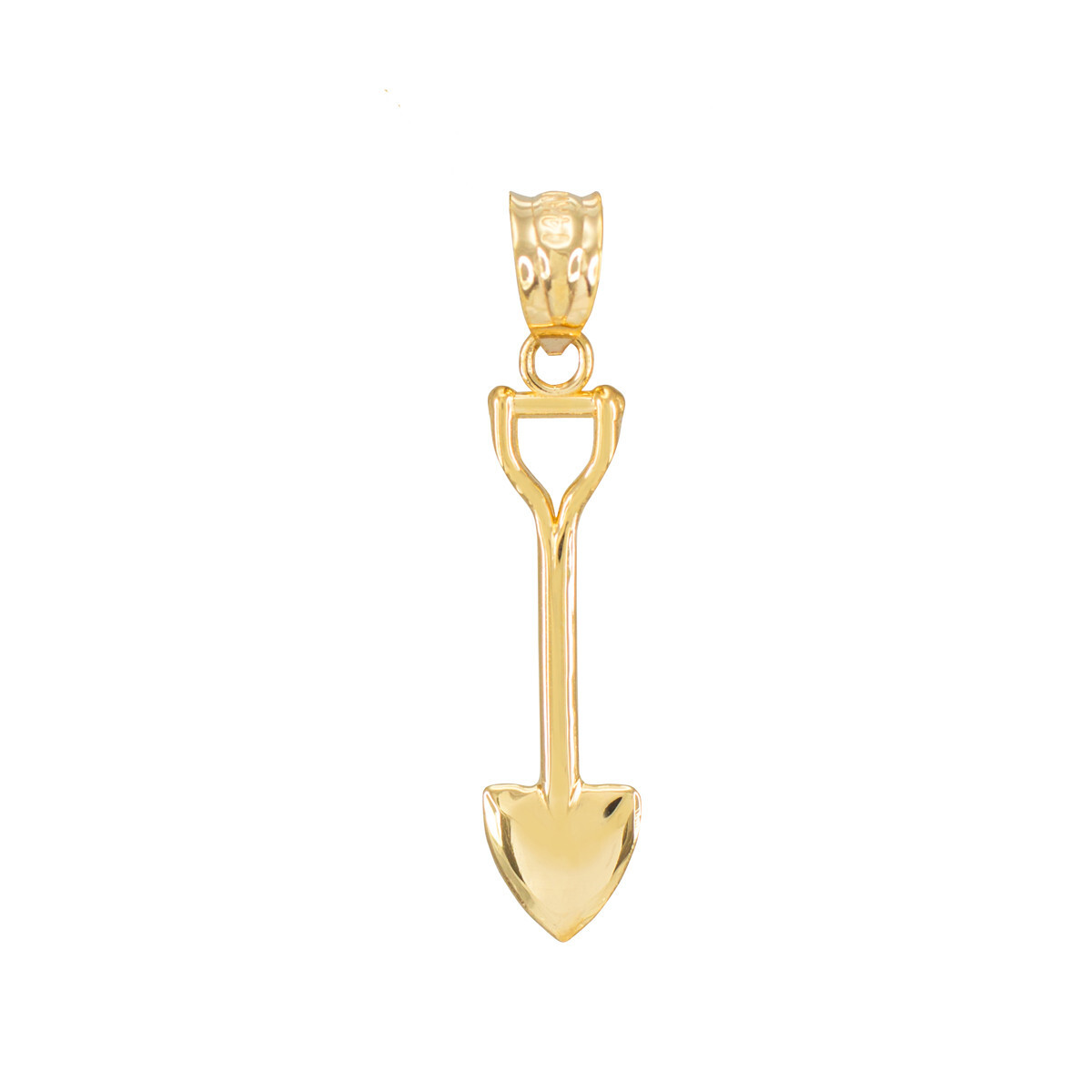 Polished Gold Shovel Pendant Necklace(Available In Yellow/Rose/White Gold)