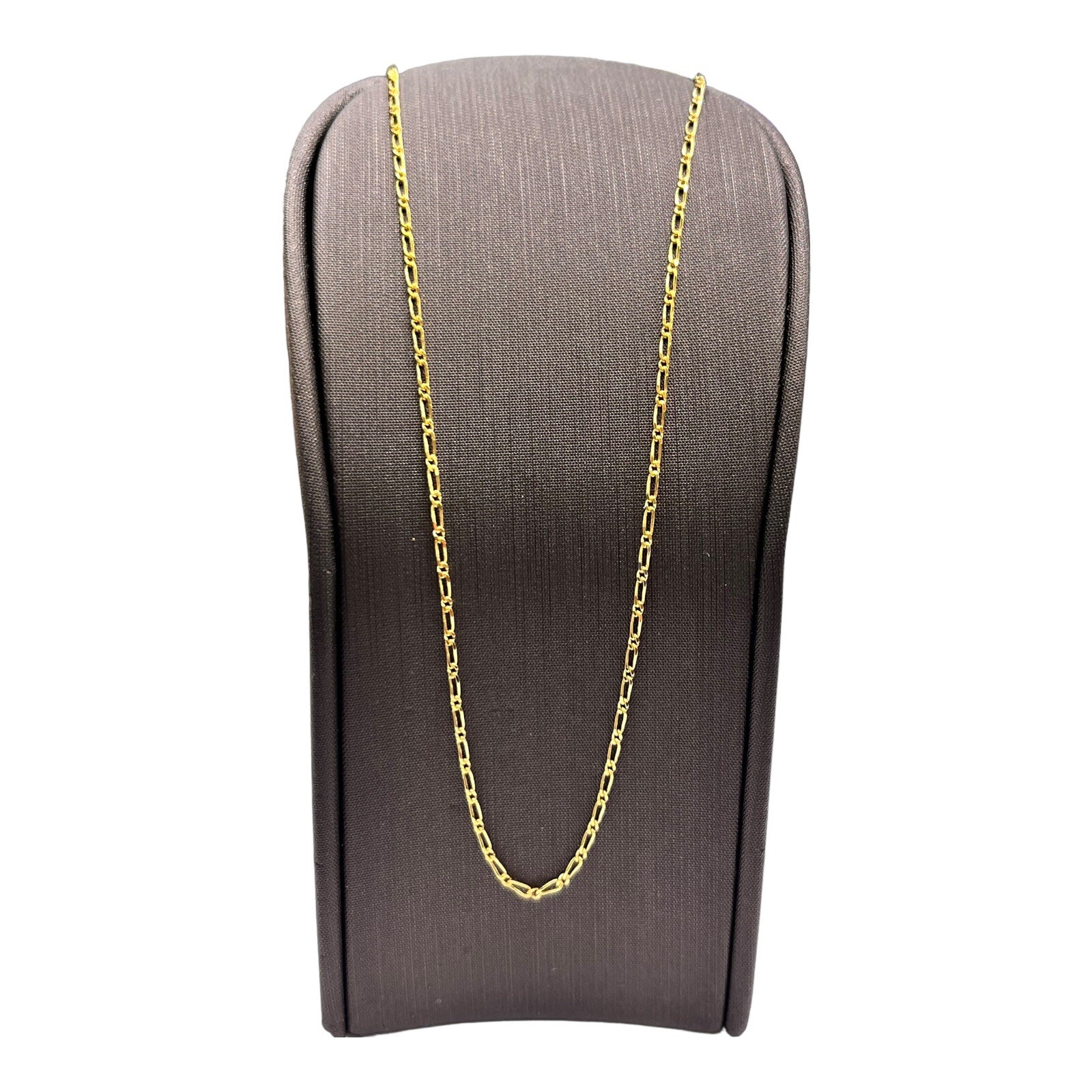 9ct 9k Yellow Gold Italian (1×1) Figaro Link Chain Necklace 2.97 Grams 70cm. New
