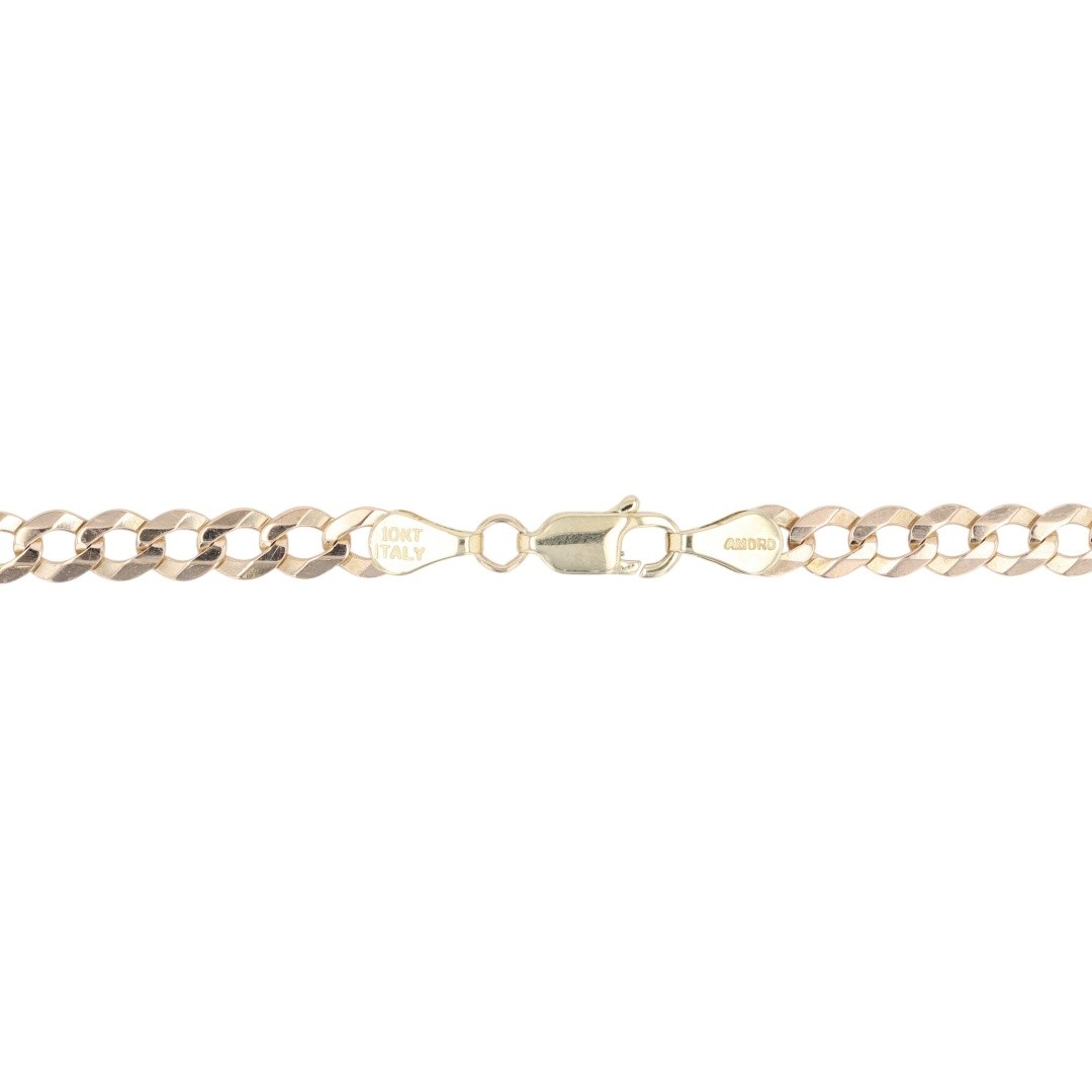 Amoro 4.5mm Curb Link Chain 23.5″ Necklace 10k Yellow Gold Italy 10.01 Grams