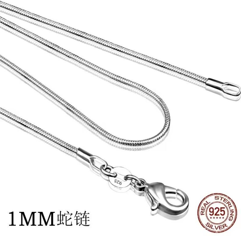 Chain Silver Necklace Rope Sterling Italian 16-30in Unisex Women Stainless Steel