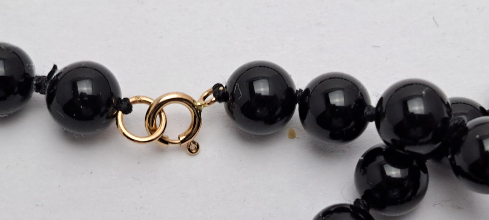 New Necklace Black Onyx 14kt Gold & Pink Corals 26 Inches
