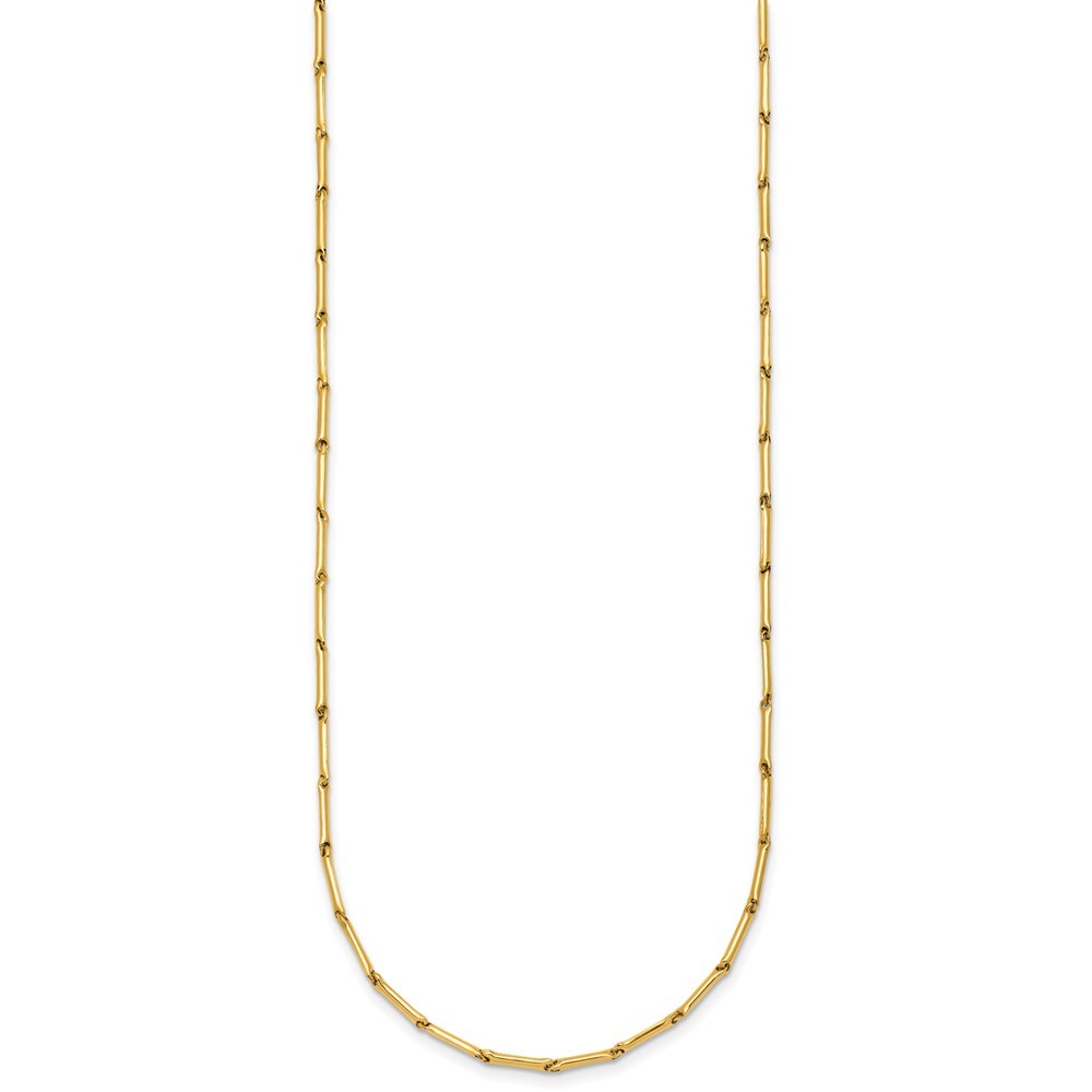 14K Yellow Gold Polished Bar Link Fancy Necklace 23.5″
