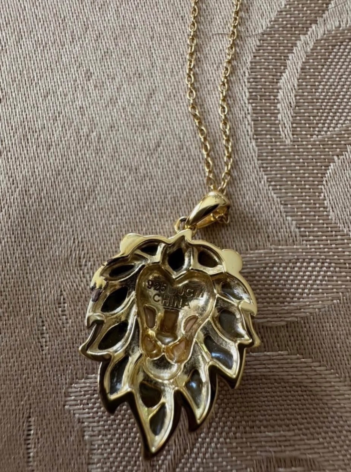 GOLD PLATED STERLING SILVER LION, NECKLACE