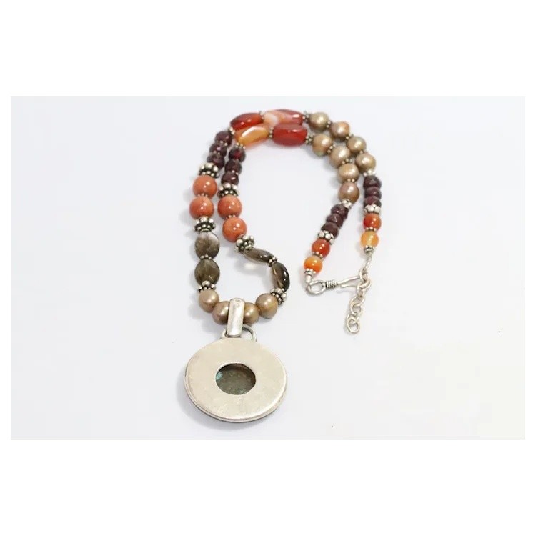 Vintage Sterling Silver Multi Gem Necklace
